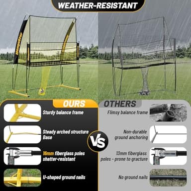Mangostar Volleyball Training Equipment, Volleyball Net System with Freely Height-Adjustable for Backyard, Volleyball Practice Net for Serving Setting Spiking, Easy Set Up for Indoor and Outdoor Use - Image 4