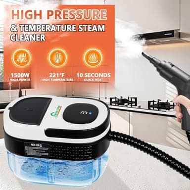 Handheld Steam Cleaner with Trigger Control, 1600ml Water Tank, Continuous High Pressure Steamer for Cleaning Floors, Tiles, Carpets, Grout, Upholstery, Furniture - Image 2