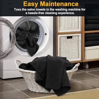 Salon Towels 24 Pack, Microfiber Barber Towels Bulk, (16x29 inches) Hair-Drying Cloth Super Soft Black Hand Cloth for Gym, Bath, Spa Use and Home Beauty Care(Not Bleach Proof - Image 6