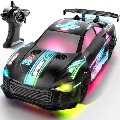 DODOELEPHANT RC Drift Car, 4WD, 2.4GHz Remote Control Vehicle with LED Lights, Drifting & Racing Tires, 2 Rechargeable Batteries, Gifts for Kids, Boys, Girls, Adults (Blue) - Image 1
