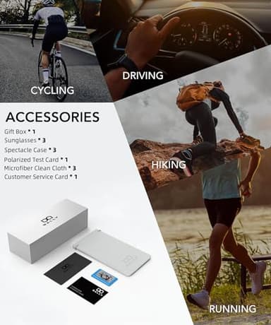 QALLY Polarized Sunglasses Men, Mens Sunglasses Polarized UV protection Lightweight Sun Glasses for Driving Fishing Golf - Image 7