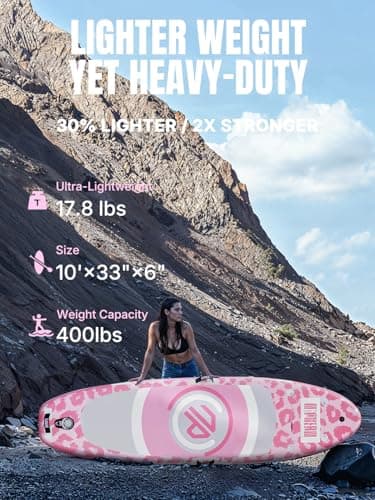 Niphean Inflatable Stand up Paddle Board with StabilTrac Fin, 400LBS Capacity & Wide EVA Inflatable Paddle Boards for Adults, Lightweight SUP Board for Yoga & Fitness with Easy Carry Strap - Image 3
