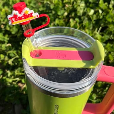 Amreich Teacher Straw Covers, 6 PCs Straw Toppers Reusable Straw Cover Cap Compatible with Stanley 30 & 40 Oz Tumbler, Stanley Cup Accessories Gifts for Students and Teachers - Image 4
