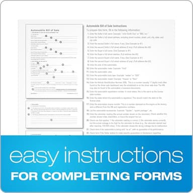 Adams Bill of Sale Forms Pack, Includes 2 Motor Vehicle and 2 General Bills of Sale, 8.5 x 11 Inches, White (ALFP111) - Image 4