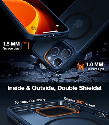 TORRAS Magnetic Shockproof for iPhone 15 Pro Case, [Military-Grade Drop Tested] [Compatible with MagSafe] Translucent Slim Protective Anti-Scratch Anti-Fingerprint Guardian Mag 2023 - Image 4