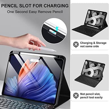 Harvopu Compatible for iPad Air 11-inch/ 10.9" Air 5th 4th Generation Case with Keyboard - Backlit Detachable, Folio Cover with Pencil Holder for iPad Air 11 Inch M3/M2, Air 5 2022/ Air 4 (Black) - Image 7