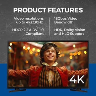 OREI HDMI Splitter 1 in 2 Out - For TV Mirror Only - Not for Multi Monitors, No HDCP bypass, USB Powered, No Adapter Included,1080P@60Hz & 4K@30Hz Resolutions – HDMI Splitter (HD-102) - Image 6