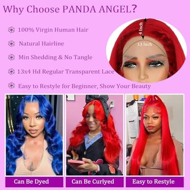 Straight Lace Front Wigs Human Hair Red Burgundy 13x4 Lace Frontal Wigs Human Hair Wear and Go Glueless Dark Red Wig Hd Transparent Lace Front Wigs Human Hair Burgundy Wigs for Women 28 Inch - Image 5