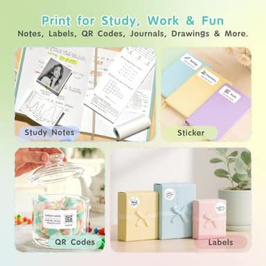 Gloryang JD-23 Sticker Printer, Mini Portable Thermal Printer Print Pod, Inkless Bluetooth Label Maker Machine for DIY Crafts, Journaling, Office & Home Use, Includes 2 Rolls Sticker Paper - Image 5