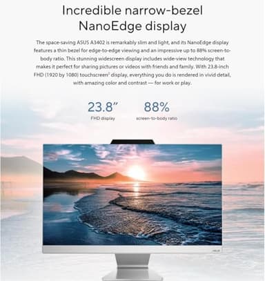 ASUS 2025 All-in-One Desktop, 23.8" FHD Touchscreen, Intel Core i5-1235U(Beats Ryzen 7 5700U), 32GB RAM, 512GB SSD, Intel UHD Graphics, Wi-Fi 6, 720p Camera, HDMI, Keyboard & Mouse, Windows 11 Home - Image 4