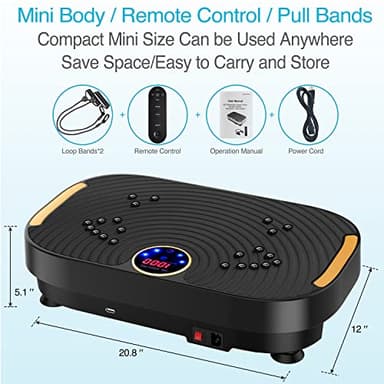 AXV Vibration Plate Exercise Machine Whole Body Workout Vibrate Fitness Platform Lymphatic Drainage Machine for Weight Loss Shaping Toning Wellness Home Gyms Workout - Image 6