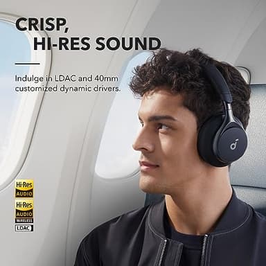 Soundcore by Anker, Space One, Active Noise Cancelling Headphones, 2X Stronger Voice Reduction, 40H ANC Playtime, App Control, LDAC Hi-Res Wireless Audio, Comfortable Fit, Clear Calls, Bluetooth 5.3 - Image 4