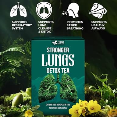 FreshDrinkUS StrongerLungs 20 Tea Bags - Mullein Leaf, Ginseng, Elderberry, Ginger & Thyme - Supports Lung Cleanse, Congestion Relief & Mucus Detox - Caffeine-Free & All-Natural - Image 7