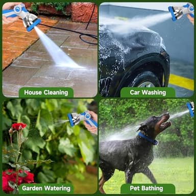 Dphkcey Metal Garden Hose 75FT, Stainless Steel Heavy Duty Water Hose with 10 Function Nozzles, Lightweight and Flexible, Kink Free Sturdy Easy Storage for Yard, Outdoor, RV, Lawn, Car - Image 6