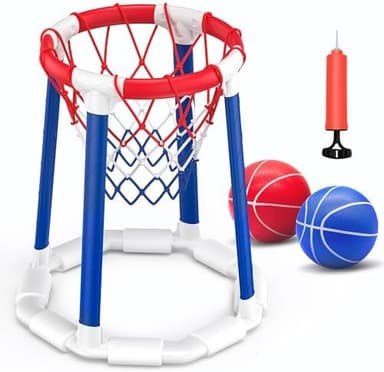 CHMYWJ Pool Basketball Hoop Pool Games Pool Toys with 2 Basketballs Floating Basketball Hoop for Pool for Kids & Adults Indoor Outdoor - Image 3