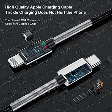 2Pack 10ft iPhone Fast Charger Cable, [Apple MFi Certified] Long USB C to Lightning Cable 10 Foot, High Fast 10 Feet Apple Charging Cord for Apple iPhone 14/14 Pro Max/13 Mini/12/11/XS/XR/8/7Plus,iPad - Image 2