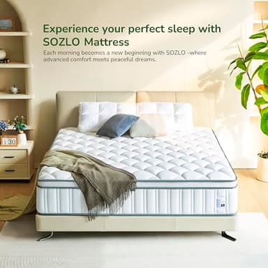 Sozlo Full Size Mattress, 12 Inch Full Mattress in a Box, Cooling Memory Foam and Individual Pocket Springs for Motion Isolation & Edge Support, Medium Firmness for Pressure Relief - Image 6