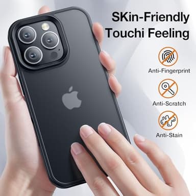 Yriklso for iPhone 16 Pro Case, Shockproof for iPhone 16 Pro Phone Case, Military Grade Drop Protection, Protective Hard Back Slim Translucent Cover，Black - Image 4