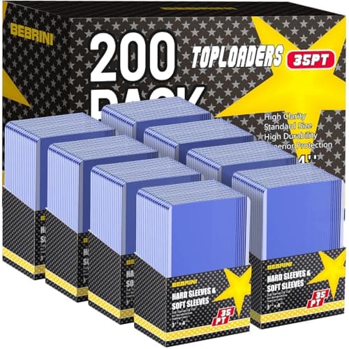 200 Count Top Loaders for Cards, Hard Plastic Toploaders Card Sleeves, Sports Baseball Trading PKM Card Holder Protectors (200 Toploaders) - Image 1