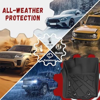 PARTZER Floor Mats for Toyota Tacoma 2016-2023 Double Cab (Only Fit Automatic), Custom Fit All-Weather TPE Floor Liners, Front & 2nd Row Mat for Tacoma Car Accessories - Image 6