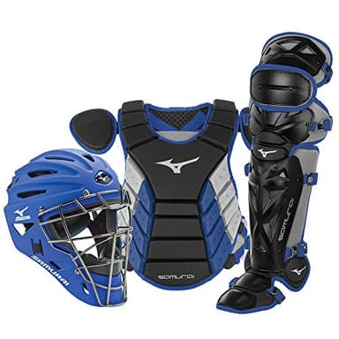 Mizuno Samurai Adult Baseball Boxed Catcher's Gear Set , Black-Royal, 16" Men's Adult - Image 1