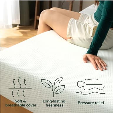 ZINUS 8 Inch Full Green Tea Memory Foam Mattress [New Version], Fiberglass free, Medium Firm Feel, Zoned Pressure Relief, Certified Safe Foams & Fabric, Mattress in A Box - Image 5