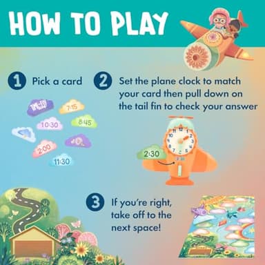 Educational Insights Time to Fly - Telling Time Board Game, Toddler Learning Clock Toy, Preschool Board Games, Number Recognition, Learn to Read Digital and Analog Clocks for Kids Ages 4+ - Image 3