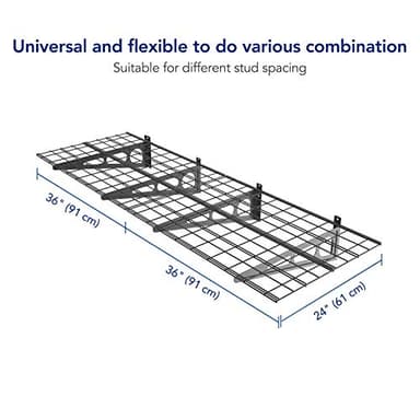 FLEXIMOUNTS 4-Pack 2x6ft 24-inch-by-72-inch Wall Shelf Garage Storage Rack Floating Shelves, Black - Image 3