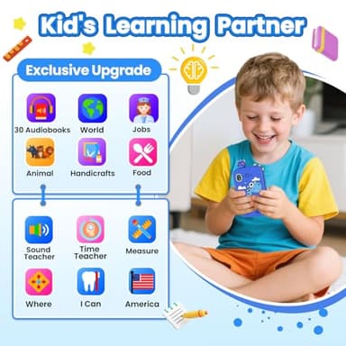 Kids Smart Phone for Boys Ages 3-8, Toy Cell Phone for Kids, Christmas Birthday Gifts for Boys, Toddler Learning Play Toy Phone with Touchscreen, Dual Camera, Game, Music, Storybook, 8GB SD Card(Blue) - Image 5