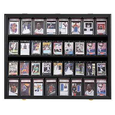 KCRasan 36 Graded Sports Card Display Case - Baseball Card Display Case Lockable - Collection Card Display, Wall Display Frame for Basketball Football Hockey Trading Cards with UV Protection Acrylic - Image 4