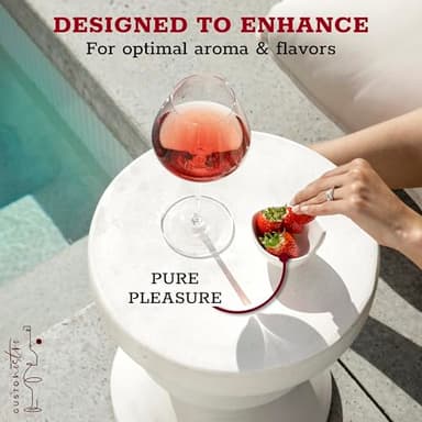 Gusto Nostro Crystal Wine Glasses Set of 4, 22 Oz Long Stem Modern Wine Glasses for White and Red Wine, Dishwasher Safe, Fancy, Elegant, Large and Tall Wine Glass for Wedding Christmas Anniversary - Image 7