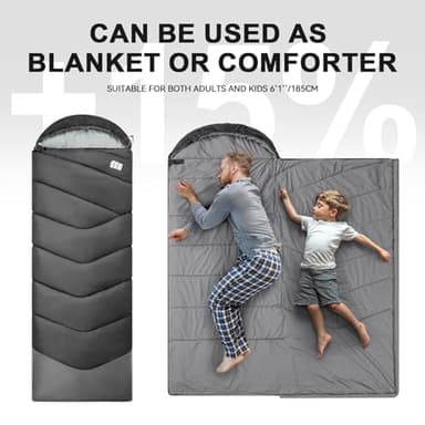 TANSTRIDER Sleeping Bags for Adults Cold Weather,3-4 Season 4lb Lightweight Sleeping Bag for Kids Girls Boys with Compression Sack,Camping Essentials Gear, Hiking,Travel,Backpacking,Outdoor & Indoor - Image 5