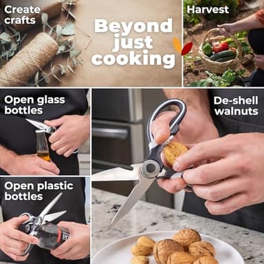 Gidli Kitchen Scissors & Shears 2 Pack - Lifetime Replacement Warranty* - Heavy Duty Kitchen Scissors - Stainless Steel All Purpose Ultra Sharp Cutting Scissor for Food and Meat, Dishwasher Safe - Image 5