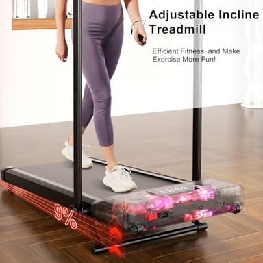 Walking Pad Treadmill with Incline and Handle Bar, 300lbs Capacity Folding Treadmills for Home Small Space 3.0 HP Under Desk Walking Pad Portable Compact Treadmill with Remote Control, APP - Image 5