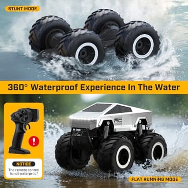 WayEee RC Truck Car Kids Toys for Ages 6+, Remote Control Car Waterproof Monster Truck, Amphibious 4X4 All Terrain Off-Road Pickup, 1:16 Scale, 2.4GHZ Vehicles, Boys Christmas Kids Birthday Gift - Image 2