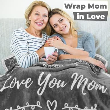 FILO ESTILO Mom Gifts for Birthday, Mothers Day Throw Blanket from Daughter or Son, Thoughtful, Unique, Quality Presents to Say Love You, 60x50 Inches (Gray, Sherpa) - Image 3