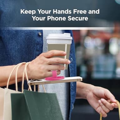 Encased Magnetic Phone Grip Holder (Compatible with MagSafe) Thin Silicone Finger Loop Ring for iPhone (Dark Pink) - Image 5