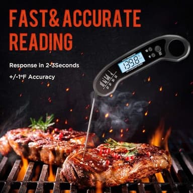 Meat Thermometer Digital, Instant Read Meat ThermometerI for Grill and Cooking, Waterproof Food Thermometer for Kitchen and Outside, BBQ, Turkey, Candy, Liquids, Beef - Image 2