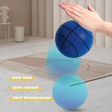 Nenrte Dribble Dream Silent Basketball, Silent Basketball, Si-Lent Basket-Ball Dribbling Indoor, Upgrade Foam Basket-Ball Indoor Training Quiet Ball Gift for Youth Kids(No, 7 Blue) - Image 3