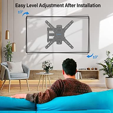 MOUNTUP Full Motion TV Wall Mount for Most 26-60 Inch TVs, Max VESA 400x400mm Wall Mount TV Bracket with Swivel Tilting Extension Level Adjustment for LED LCD Flat Curved TVs Up to 77 LBS, MU0018 - Image 5
