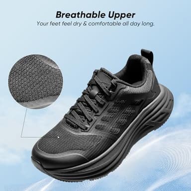 NORTIV 8 Women's Walking Shoes Cushion Running Tennis Shoes ActiveFloat Non-Slip Comfortable Breathable Workout Gym Sports Athletic Fashion Sneakers,Size 9,All Black,SNWS245W - Image 4