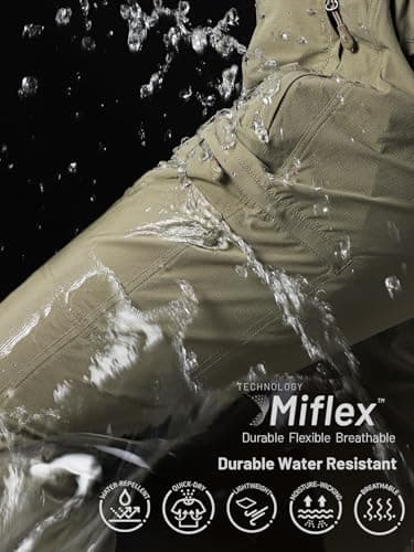 MIER Women's Quick Dry Cargo Pants Lightweight Tactical Hiking Pants with 6 Pockets, Stretchy and Water-Resistant, Rock Grey, 12 - Image 3