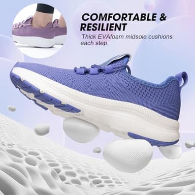 ZOVE Wide Toe Box Shoes Women Extra Wide Width Sneakers Ultra Light Road Running Shoes Non-Slip Tennis Sneakers Breathable Walking Athletic 8803 Blue 43 - Image 3