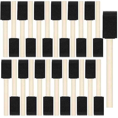 40 Pcs Foam Brush,1” Foam Paint Brushes, Wood Handle Sponge Paint Brush, Foam Brushes for Painting for Staining, Varnishes, and DIY Craft Projects - Image 1
