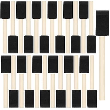 40 Pcs Foam Brush,1” Foam Paint Brushes, Wood Handle Sponge Paint Brush, Foam Brushes for Painting for Staining, Varnishes, and DIY Craft Projects - Image 1
