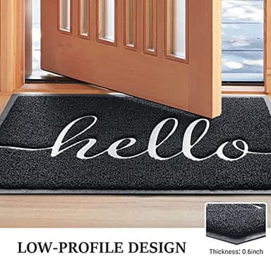 BeneathYourFeet Door Mat (30"x17.5",Black), Welcome Mat Low Profile Front Doormat Floor Mat Non Slip Rugs for Entryway, Patio, High Traffic Areas - Image 3