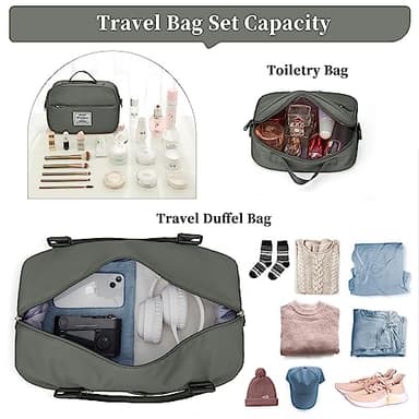 Weekender Bags for Women,Personal Item Travel Bag with Shoes Compartment,Overnight Travel Duffel Bag with Toiletry Bag - Image 3