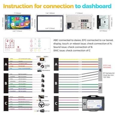 PLZ 7" Wireless Double Din Car Stereo Apple Carplay Radio Screen for Car Audio Receivers, Bluetooth 5.3 Car Play Android Auto Touchscreen, 240W 4.2 CHN 2 Subwoofers Outputs, Backup Camera, SWC, FM/AM - Image 6