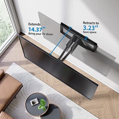 Pipishell Full Motion TV Wall Mount for Most 37-75 inch TVs, Wall Mount Bracket with Dual Articulating Arms, Swivel, Tilt, Max VESA 600x400mm up to 100 lbs, TV Mount Fits 12”/16” Wood Studs, PILF6 - Image 7