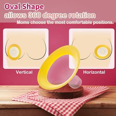 Nenesupply 19mm Oval Flanges Compatible with Medela Breast Pump Parts Replace 19mm Medela Flange Accessories. Work with Pump in Style Parts Symphony Parts Swing Maxi Harmony and Personalfit Flex - Image 4